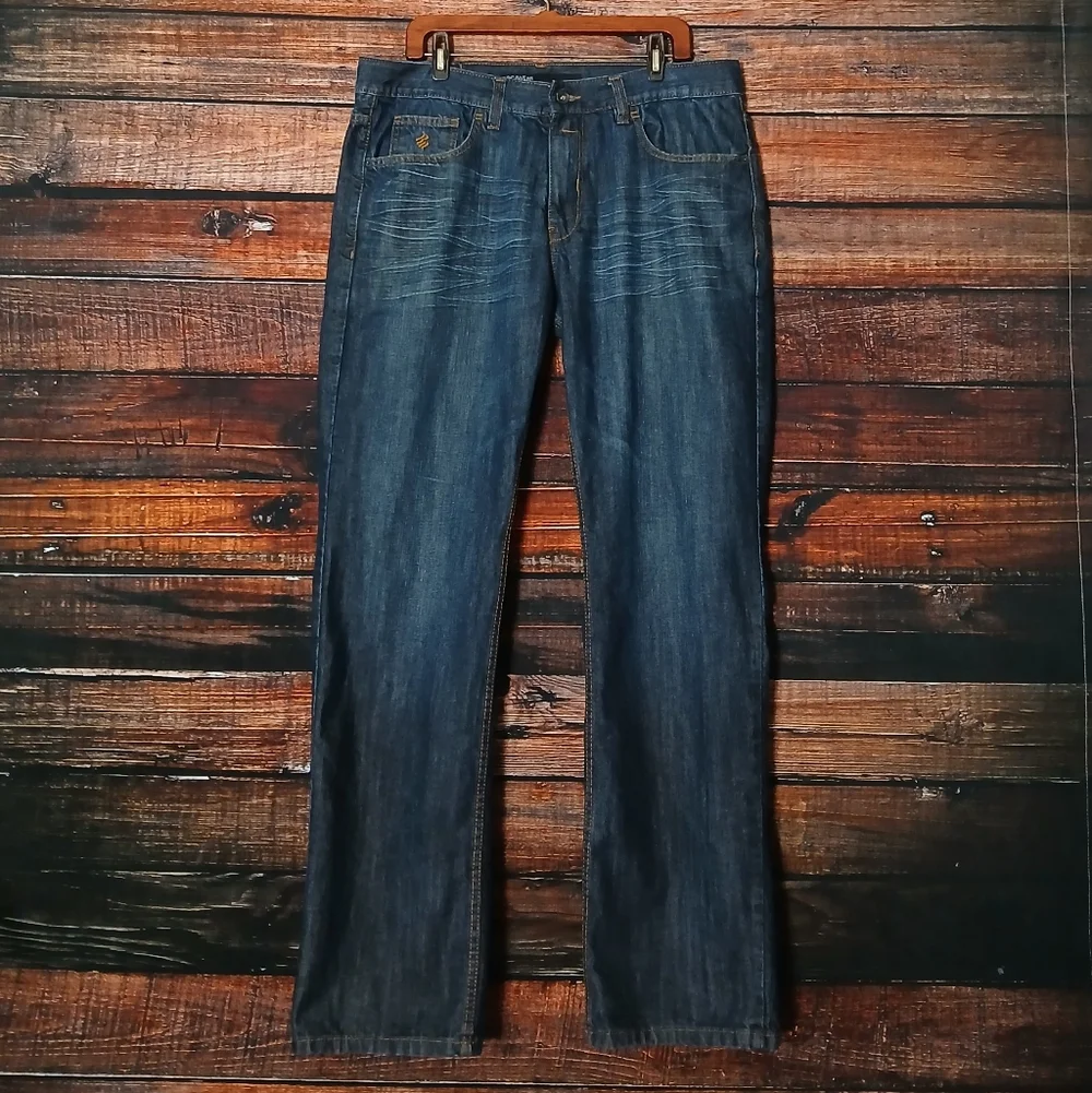 Rocawear Jeans 38X34 Classic Fit Baggy Streetwear Denim 100% Cotton Dark Wash